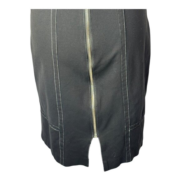 Of Mercer Dress Women 6 Black White Stitching Sleeveless Back Zip Sheath Mini - Picture 8 of 10